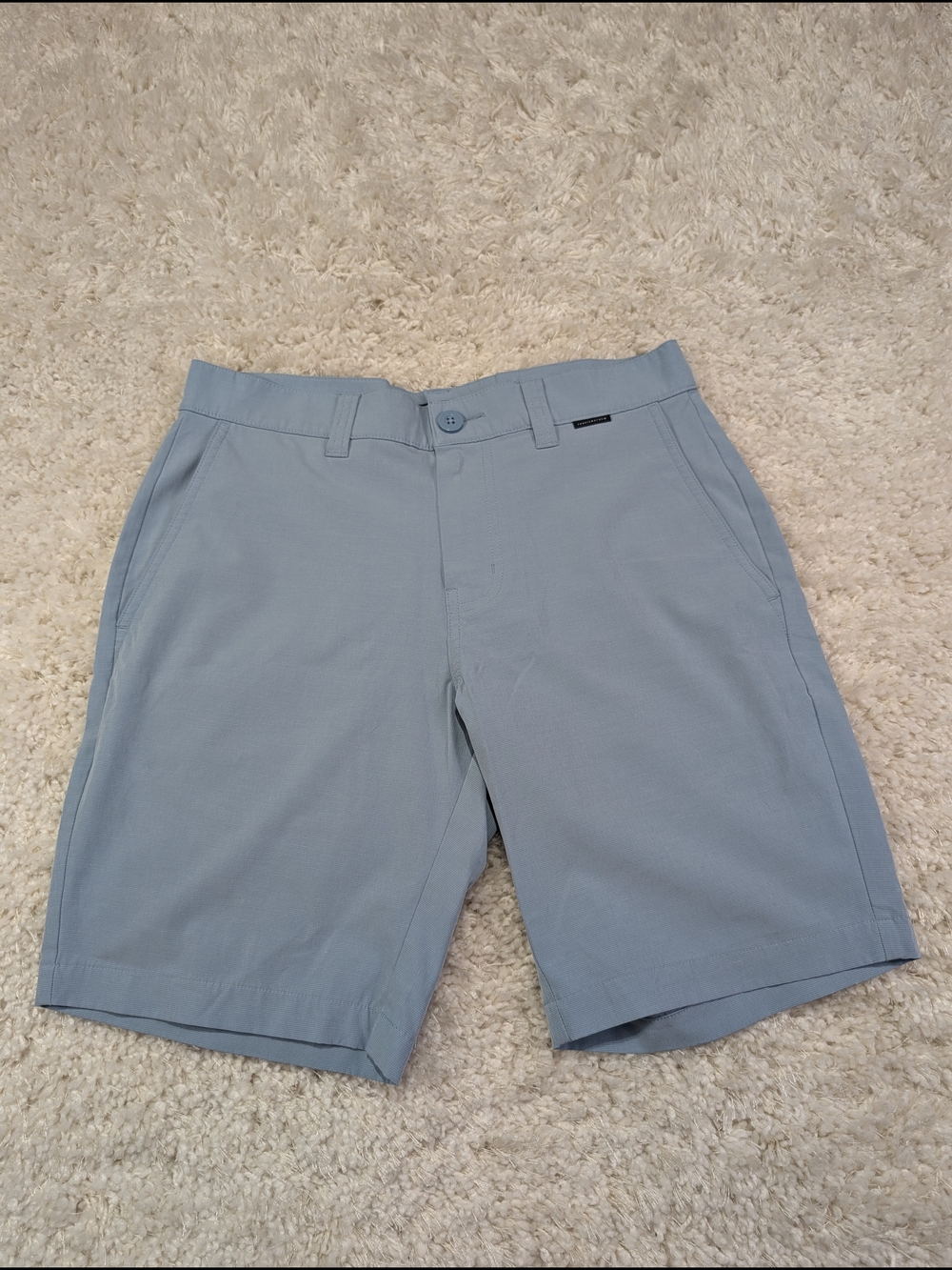 Travis Mathew Light Blue Flat Front Performance Shorts